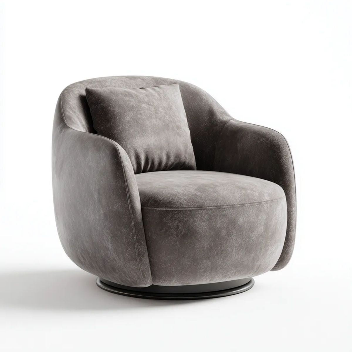 Fotel, Krzesło w taupe perlay velvet z poduszką, 88 x 88 x 78 cm