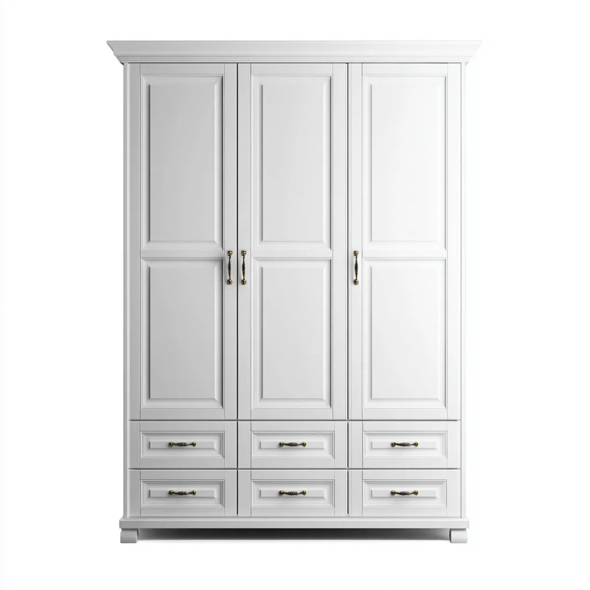 Szafa 3-drzwiowa z 6 szufladami Białe 180 x 60 x 220 cm MDF prostokątne