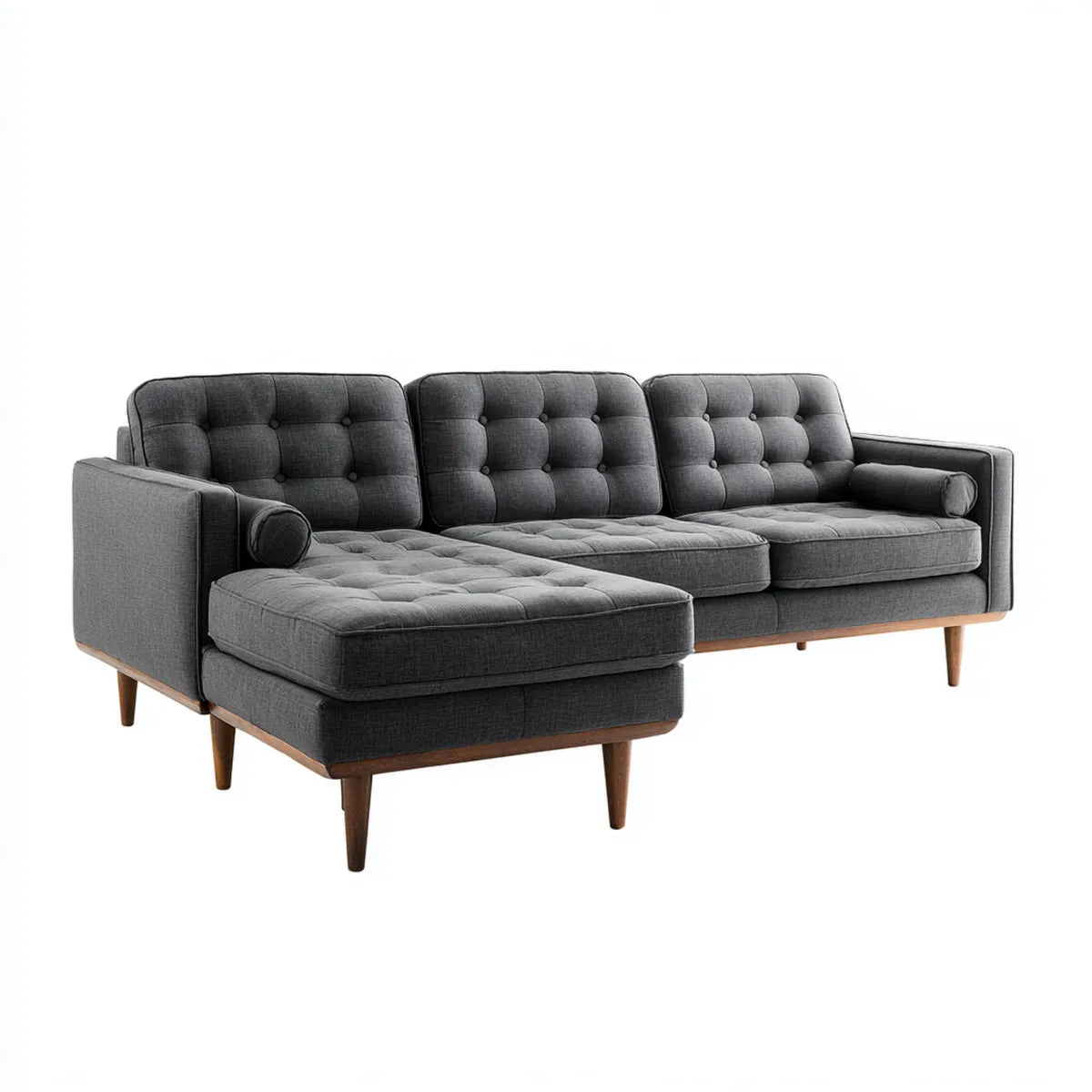 Sofa, 4 fotela poliestrowa szara sofa z lewym narożnikiem 250 x 160 x 85 cm
