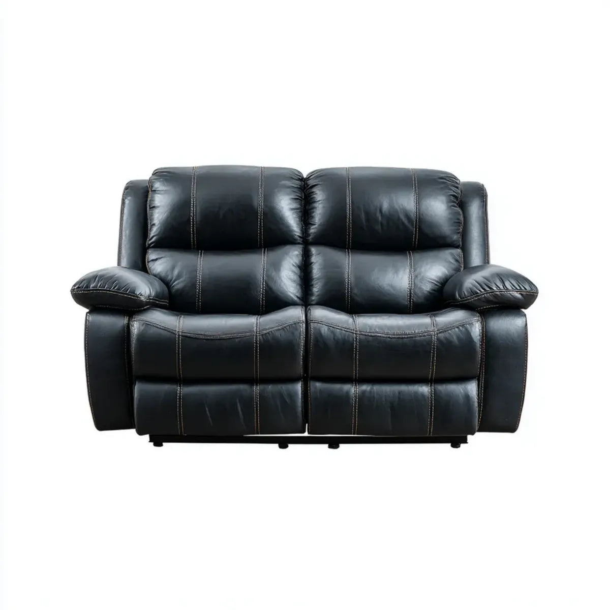 sofa 2-osobowa w czarnym skórzanym poliuretanowym kształcie 165 x 90 x 100 cm