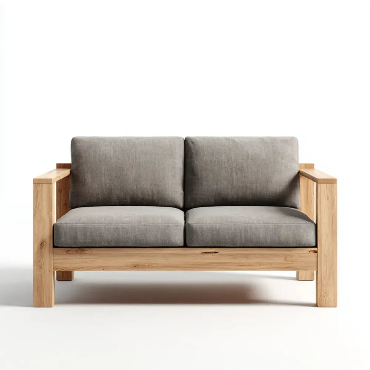 Sofa ogrodowa, Tapczan ogrodowy 2 miejsca szary w litym drewnie akacjowym 140 x 80 x 78 cm