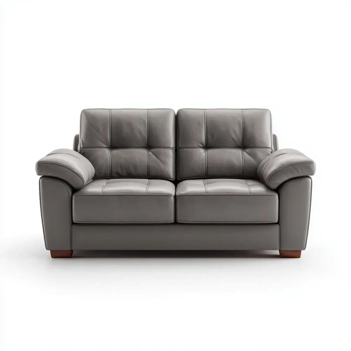 Sofa, Szara 2 kanapa fotelik w PU syntetycznej skóry prosty kształt 170 x 92 x 90 cm