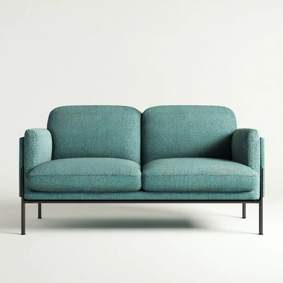 Sofa, 2 fotela kanapa zielony kaczka 140 x 78 x 76 cm poliester ze stalową konstrukcją proste szkło