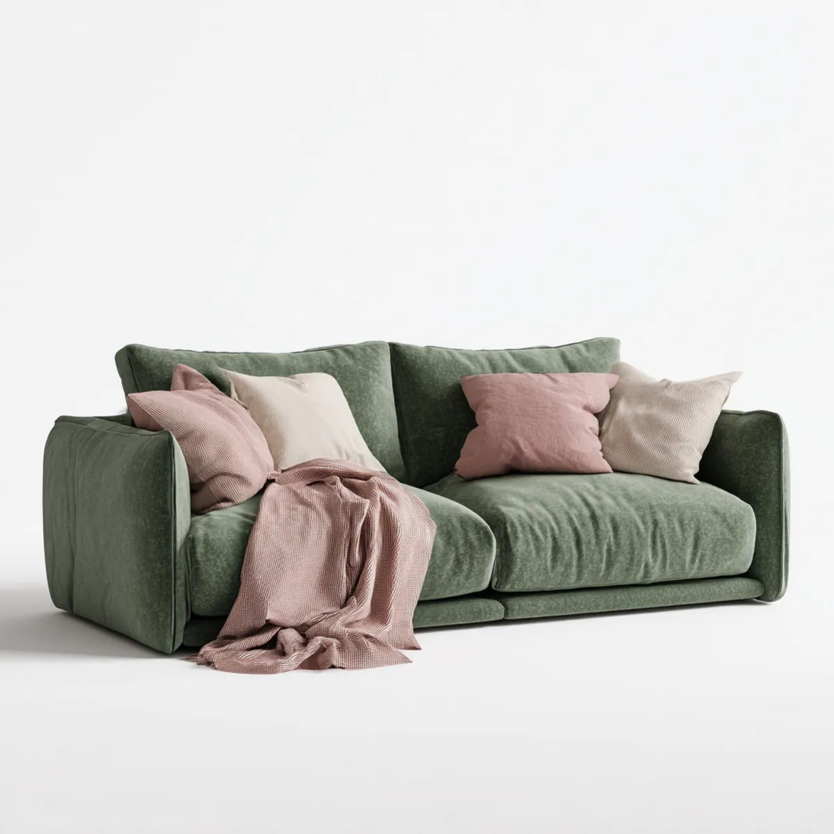 Sofa, 3 fotela w poliestrowym aksamicie 220 x 95 x 85 cm