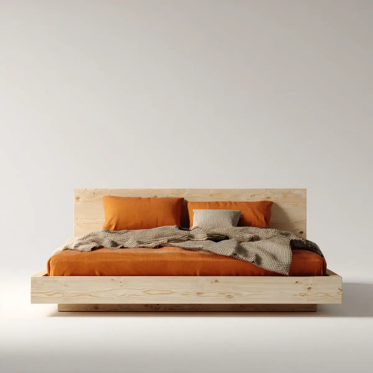 Łóżko podwójne Przyroda 180 x 200 cm z litego drewna sosnowego prostokątne