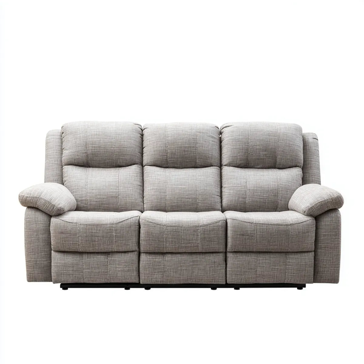 Sofa, 3 fotela szara z podnóżkiem w poliestrze 200 x 95 x 102 cm